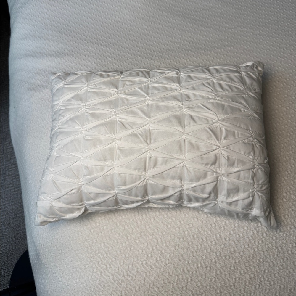 Elegant White Textured Small Decorative Pillow